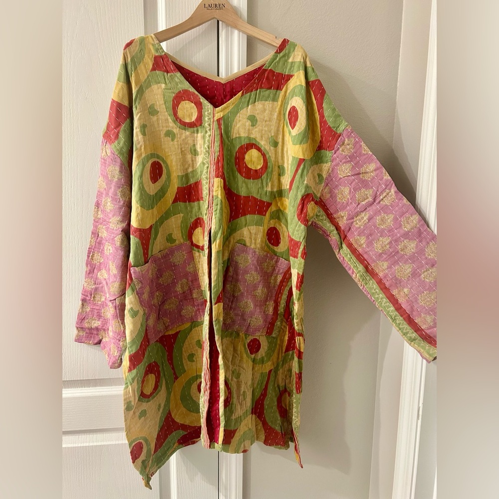 Colorful Kantha Long Sleeve Tunic - Picture 6 of 7